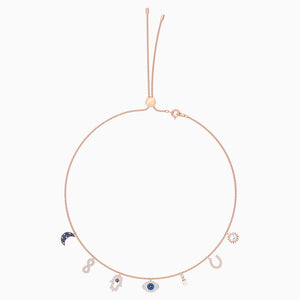 SWAROVSKI SYMBOLIC NECKLACE, MULTI-COLORED, ROSE-GOLD TONE PLATED