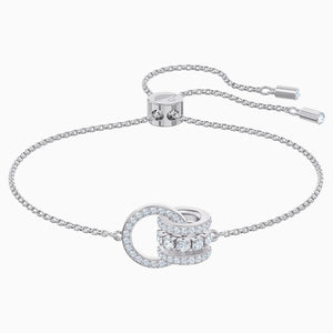 FURTHER BRACELET, WHITE, RHODIUM PLATED