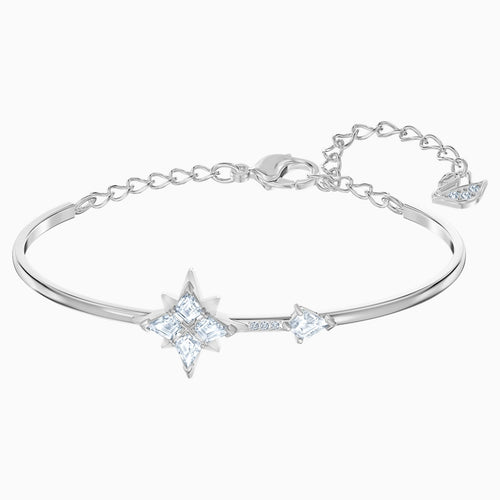 SWAROVSKI SYMBOLIC BANGLE, WHITE, RHODIUM PLATED