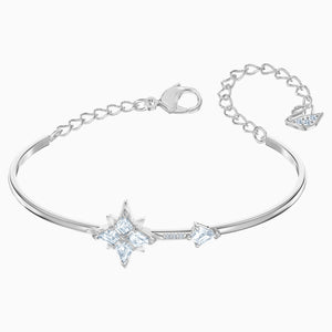 SWAROVSKI SYMBOLIC BANGLE, WHITE, RHODIUM PLATED