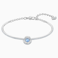 Load image into Gallery viewer, SWAROVSKI SPARKLING DANCE BANGLE, BLUE, RHODIUM PLATED