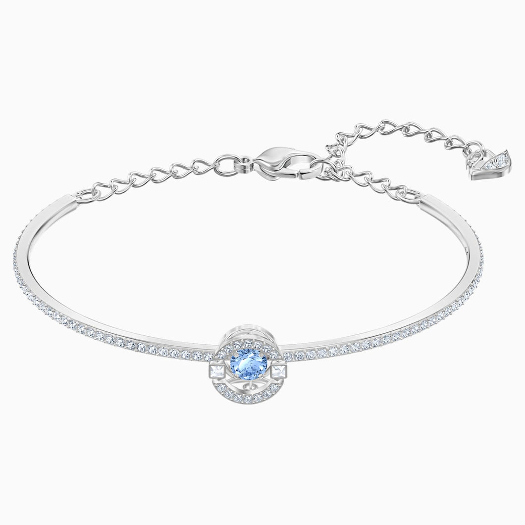 SWAROVSKI SPARKLING DANCE BANGLE, BLUE, RHODIUM PLATED