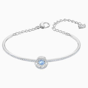 SWAROVSKI SPARKLING DANCE BANGLE, BLUE, RHODIUM PLATED