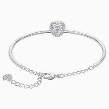 Load image into Gallery viewer, SWAROVSKI SPARKLING DANCE BANGLE, BLUE, RHODIUM PLATED