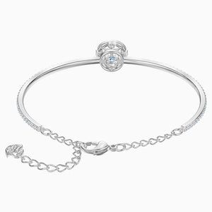 SWAROVSKI SPARKLING DANCE BANGLE, BLUE, RHODIUM PLATED