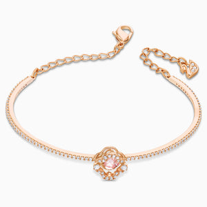 SWAROVSKI SPARKLING DANCE BANGLE, PINK, ROSE-GOLD TONE PLATED