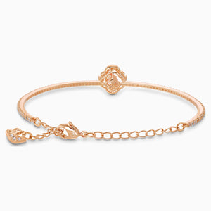 SWAROVSKI SPARKLING DANCE BANGLE, PINK, ROSE-GOLD TONE PLATED