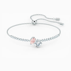 ATTRACT SOUL BRACELET, PINK, RHODIUM PLATED