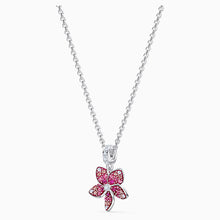 Load image into Gallery viewer, TROPICAL FLOWER PENDANT, PINK, RHODIUM PLATED