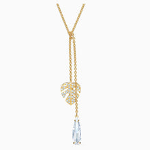 Load image into Gallery viewer, TROPICAL NECKLACE, WHITE, GOLD-TONE PLATED