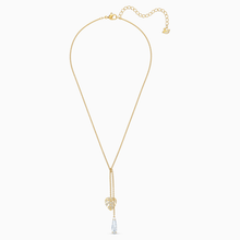 Load image into Gallery viewer, TROPICAL NECKLACE, WHITE, GOLD-TONE PLATED