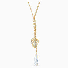Load image into Gallery viewer, TROPICAL NECKLACE, WHITE, GOLD-TONE PLATED