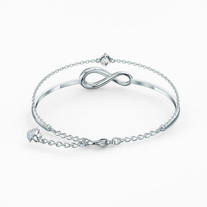 SWAROVSKI INFINITY BANGLE, WHITE, RHODIUM PLATED