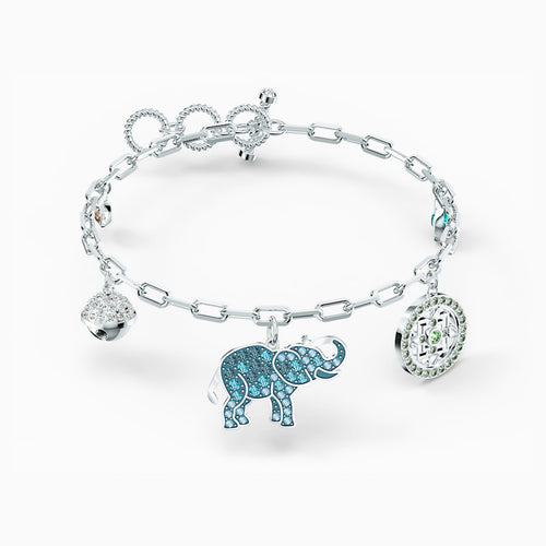 SWAROVSKI SYMBOLIC ELEPHANT BRACELET, LIGHT MULTI-COLORED, RHODIUM PLATED