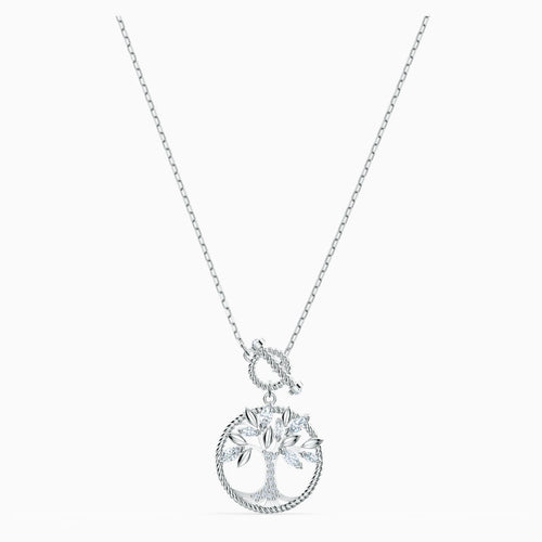 SWAROVSKI SYMBOLIC TREE OF LIFE NECKLACE, WHITE, RHODIUM PLATED