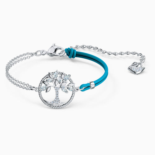 SWAROVSKI SYMBOLIC TREE OF LIFE BRACELET, BLUE, RHODIUM PLATED