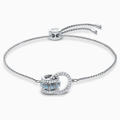 FURTHER BRACELET, BLUE, RHODIUM PLATED