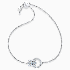 FURTHER BRACELET, BLUE, RHODIUM PLATED