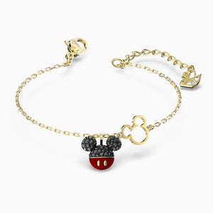 MICKEY BRACELET, BLACK, GOLD-TONE PLATED