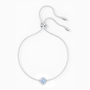 ANGELIC CUSHION BRACELET, BLUE, RHODIUM PLATED