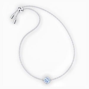 ANGELIC CUSHION BRACELET, BLUE, RHODIUM PLATED