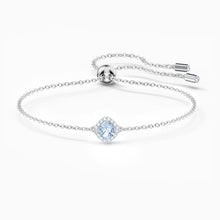 Load image into Gallery viewer, ANGELIC CUSHION BRACELET, BLUE, RHODIUM PLATED