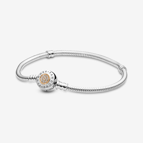 Pandora Moments Logo Clasp Snake Chain Bracelet