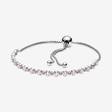 Load image into Gallery viewer, Pink &amp; Clear Sparkle Slider Bracelet