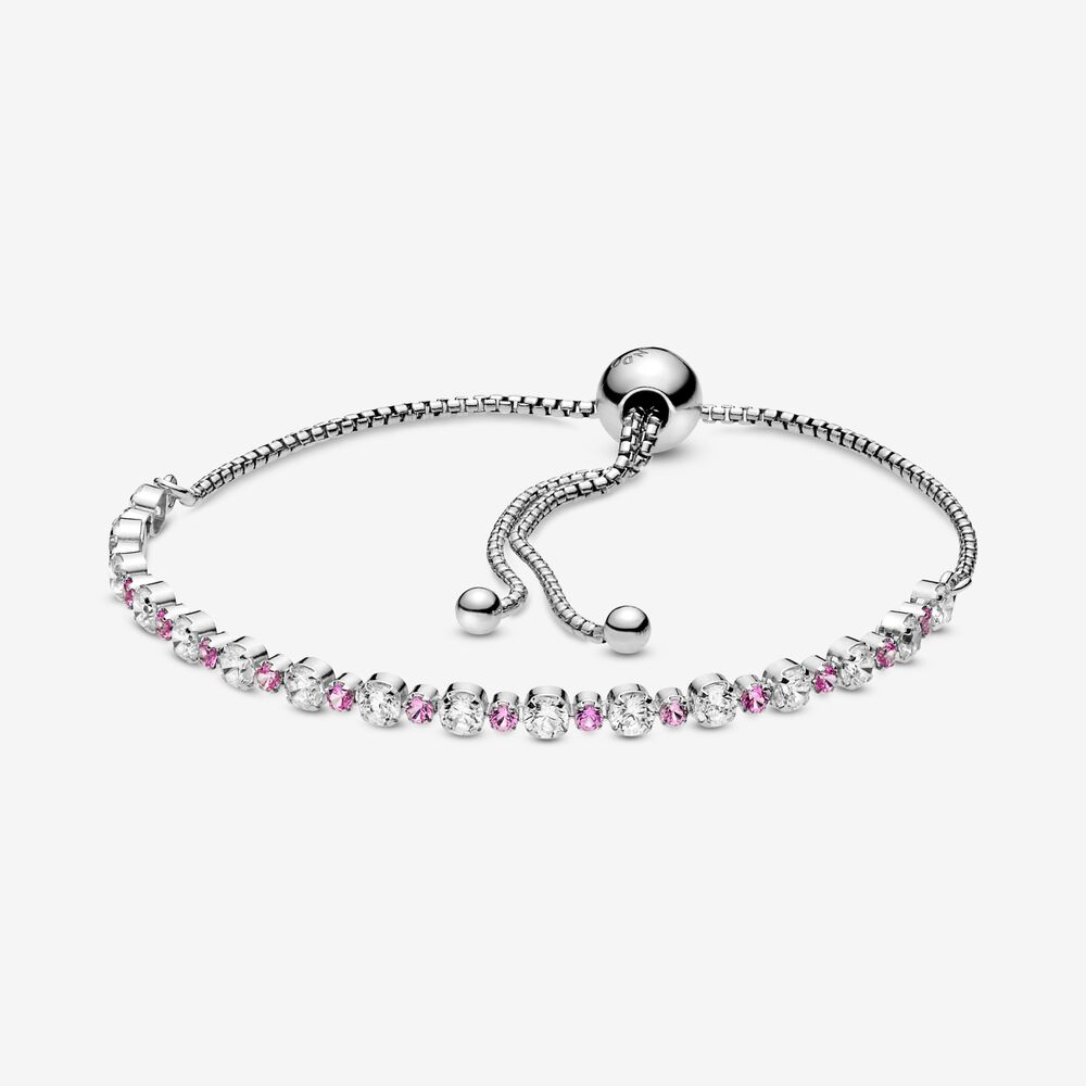 Pink & Clear Sparkle Slider Bracelet