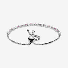 Load image into Gallery viewer, Pink &amp; Clear Sparkle Slider Bracelet