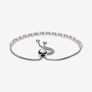 Pink & Clear Sparkle Slider Bracelet