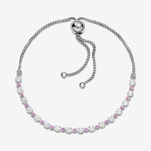 Load image into Gallery viewer, Pink &amp; Clear Sparkle Slider Bracelet