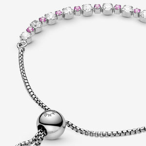 Pink & Clear Sparkle Slider Bracelet