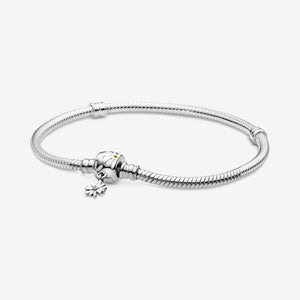 Pandora Moments Daisy Flower Clasp Snake Chain Bracelet