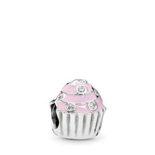 Load image into Gallery viewer, Pandora Sweet Cupcake Charm, Light Pink Enamel &amp; Clear CZ