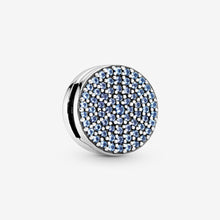 Load image into Gallery viewer, Round Blue Pavé Clip Charm