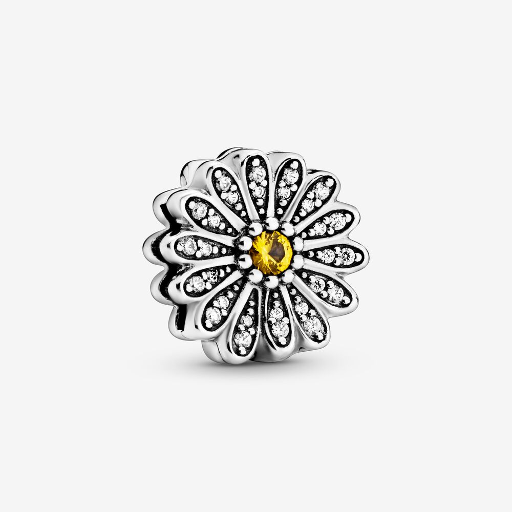 Sparkling Daisy Flower Clip Charm