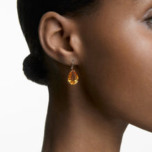 Load image into Gallery viewer, Millenia drop earrings Pear cut, Yellow, Gold-tone plated