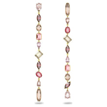 Load image into Gallery viewer, Gema drop earrings Asymmetrical, Extra long, Multicolored, Gold-tone plated