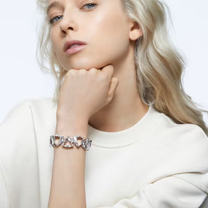 Millenia bracelet Trilliant cut, White, Rhodium plated