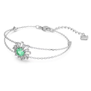 Sunshine bracelet Green, Rhodium plated