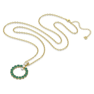 Exalta pendant Green, Gold-tone plated