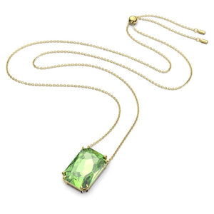 Millenia pendant Octagon cut, Green, Gold-tone plated