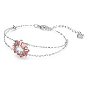 Sunshine bracelet Pink, Rhodium plated