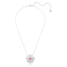 Load image into Gallery viewer, Eternal Flower pendant Flower, Pink, Rhodium plated