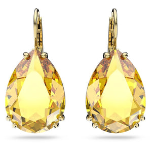 Millenia drop earrings Pear cut, Yellow, Gold-tone plated