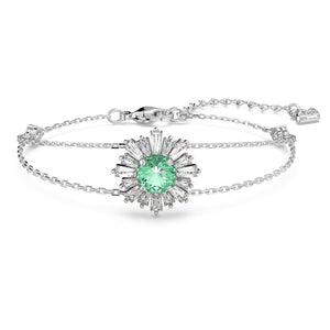 Sunshine bracelet Green, Rhodium plated