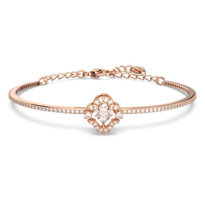 Swarovski Sparkling Dance bangle White, Rose gold-tone plated