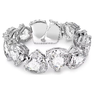 Millenia bracelet Trilliant cut, White, Rhodium plated