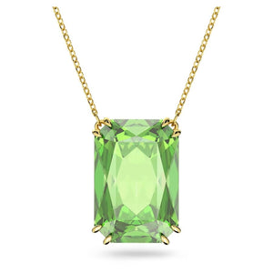 Millenia pendant Octagon cut, Green, Gold-tone plated